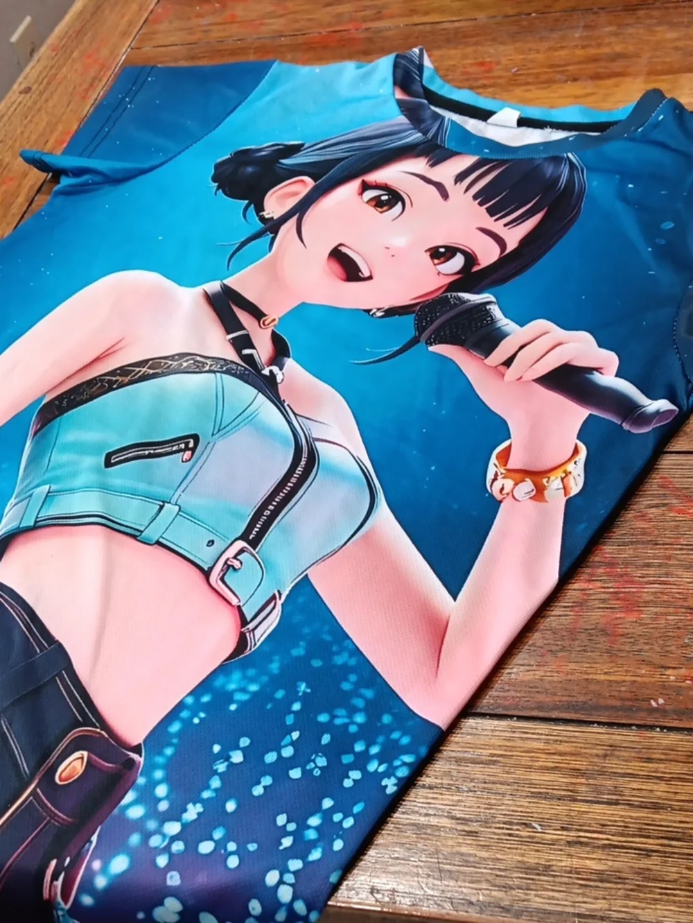 Blue Anime Graphic Top Tee Demon Hunters Zoe.